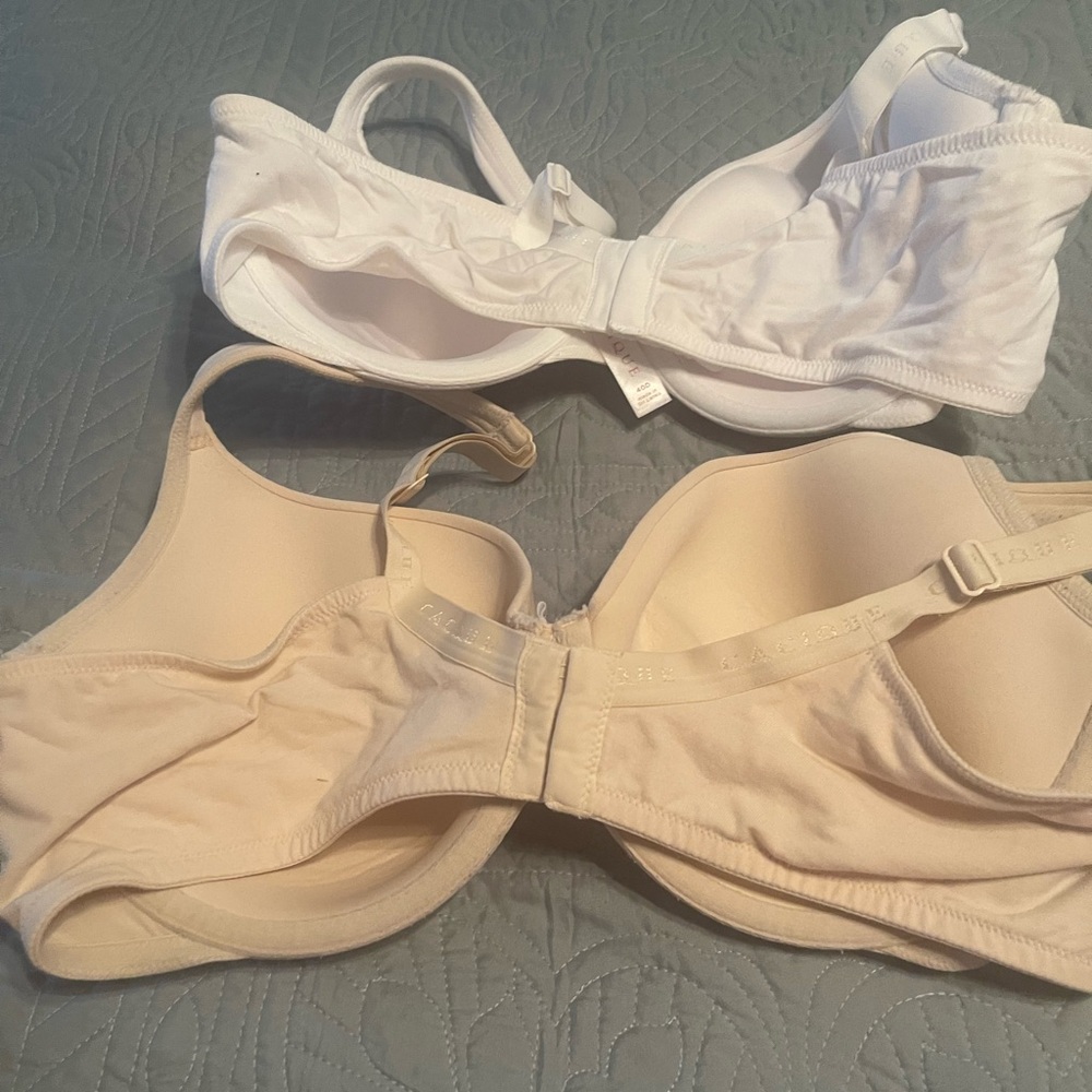 Cacique White and Tan Bras